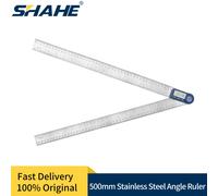 SHAHE - Regla Digital de Acero Inoxidable de 20 Pulgadas/500 mm, Herramienta de Medición de Ángulos para Trabajos de Madera, Metalurgia y Construcción 5522-500
