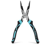 SHALL alicates de punta larga, pelacables/cortador/crimpadora/llave 7 en 1, alicates de punta fina de 8 pulgadas, adecuados para cables de 20-12 AWG (0,8-2,0 mm), para electricistas.