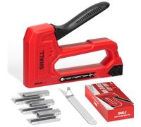 SHALL Clavadora de madera liviana,clavadora interior roja con grapas 1600 JT21 de 1/4, 5/16, 3/8 pulgadas y quitagrapas