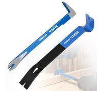 SHALL Juego de palancas de 2 piezas, barra de palanca plana de 15 pulgadas y extractor de uñas de pata de gato de 12 pulgadas, palanca resistente, barra de garra de utilidad, barra maravilla para