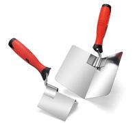 SHALL Juego de palas de esquina de acero inoxidable, paletas angulares interiores y exteriores para enlucido y bordes, herramienta manual profesional para uso doméstico e industrial