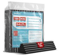SHALL-Paquete de 100 barras de pegamento negras, barras de pegamento caliente de 0,27 "x 8" (7mm x 200mm) para pistolas de pegamento de todas las temperaturas, bricolaje multiusos