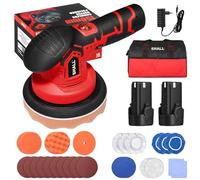 SHALL-pulidora inalámbrica para coche, 2500-5000 RPM, 6 velocidades variables, kit de pulido de coche de 27 piezas, para detalles/encerado/pulidor/pulidor de coche