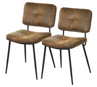 Shally Dogan Juego de 2 sillas para Comedor con Patas de Acero Negro y Asiento y Revestimiento de Piel sintética, Silla ergonómica de diseño nórdico, Ideal para Dormitorio, Cocina, Oficina