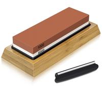SHAN ZU: Afilar cuchillos con piedra de afilar japonesa, grano 1000/6000, con base de bambú