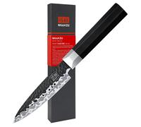 SHAN ZU, cuchillo de cocina de 9,5 cm, cuchillo para frutas hecho de acero inoxidable japonés 9Cr18MoV, hoja forjada de 7 capas, pequeño cuchillo de cocina para pelar y cortar, mango octogonal de mate