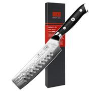 SHAN ZU Cuchillo de Cocina Nakiri Damasco, 16.5cm Cuchillo Japones para Verduras, Cuchillo de Chef de 67 Capas de Acero Damasco, Cuchillo de Cocinero Profesional con el Mango G10
