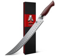 SHAN ZU Cuchillo Jamonero 30 cm Japonés, Cuchillo Carnicero Barbacoa | 5 Capas Forjado Acero 10Cr15MoV 62 HRC, para Jamón y Carne, Mango de Madera Pakka