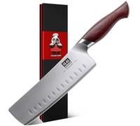 SHAN ZU Cuchillo Nakiri 18 cm, Cuchillo Japonés Ultra Afilado | 5 Capas de Acero Inoxidable, Núcleo 10Cr15MoV High-Carbon, Mango Ergonómico de Madera Pakka, Ideal para Verduras & Frutas