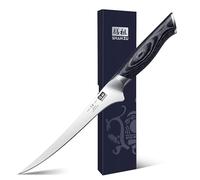 SHAN ZU Cuchillo para Filetear 7 Pulgadas, Cuchillo para Deshuesar, Cuchillo de Cocina Profesional Súper Afilado de Acero Inoxidable con Alto Contenido de Carbono Japonés - Serie Genbu