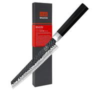 SHAN ZU, cuchillo para pan de 20 cm, cuchillo japonés tipo sierra, fabricado con 7 capas de acero forjado