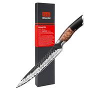 SHAN ZU Cuchillo para Trinchar, Cuchillo Universal Japonés Forjado a Mano, Cuchillo de Cocina 15 cm, Cuchillo de Chef Afilado de 7 Capas de Acero 10Cr15MOV, Mango de Madera de Arce