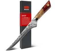SHAN ZU Cuchillo Pescado Damasco, Cuchillo Deshuesador Japonés de Acero en Polvo SG2, Cuchillo Filete de 18 cm Forjado a Mano en 91 Capas de Acero Damasco, Mango de Arce - WHITE TIGER Series