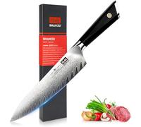 SHAN ZU Cuchillos Cocina de Damasco 20cm Cuchillo Japones | Cuchillo Chef Japones Damasco 67 Capas 10Cr15MoV, Cuchillo de Cocinero Profesional, Mango G10 para Carne, Verduras y Frutas