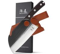 SHANGDAO Cuchillo Deba de 17.8 cm, cuchillo japonés Yanagiba para cortar filetes y rebanar pescado, acero inoxidable alemán de primera calidad y mango de madera tradicional, caja de regalo