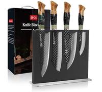 SHANGDAO Juego de cuchillos de cocina Damascus de 5 piezas, juego de cuchillos de cocina japoneses con núcleo de acero de Damasco, juego de cuchillos de chef profesionales ultraafilados
