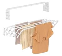 SHANN Tendedero Extensible Pared 100cm - Tendedero Plegable de Pared de Interior o Exterior de Acero Blanco - Tendedro con 5 Barras y 5 Metros de tendido