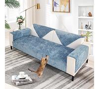 SHANNA Chenilla Suave Funda Sofa Chaise Long 1 2 3 4 Plazas Protector Cubre Sofa, Nuevas Antideslizantes Universales Fundas de Sofá con Textura Gruesa Sólida para Sala de Estar (Azúl, 90 * 160cm)