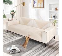 SHANNA Chenilla Suave Funda Sofa Chaise Long 1 2 3 4 Plazas Protector Cubre Sofa, Nuevas Antideslizantes Universales Fundas de Sofá con Textura Gruesa Sólida para Sala de Estar (Blanco, 30 * 50cm)