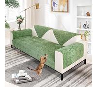 SHANNA Chenilla Suave Funda Sofa Chaise Long 1 2 3 4 Plazas Protector Cubre Sofa, Nuevas Antideslizantes Universales Fundas de Sofá con Textura Gruesa Sólida para Sala de Estar (Verde, 90 * 120cm)