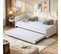 SHAODENG Cama de día 90 x 200, sofá cama con somier y reposabrazos, sofá cama de 2 plazas como cama juvenil o cama de invitados, sin colchón 2