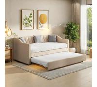 SHAODENG Cama de día 90 x 200, sofá cama con somier y reposabrazos, sofá cama de 2 plazas como cama juvenil o cama de invitados, sin colchón 1