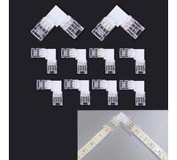 SHAOYAYAZHANG Conector de tira LED de 10 piezas, 3 pines 10 mm L forma rápida conector de esquina separador sin costura clip adaptador sin apertura