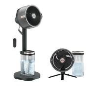 Shark FlexBreeze Pro Mist Fan - Interior y exterior, nebulización integrada, pedestal a mesa, con cable o inalámbrico, batería de hasta 24 horas, oscilante, gris carbón, FA302 (versión 2025)