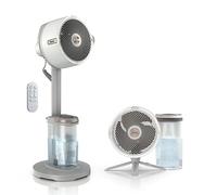 Shark FlexBreeze Pro Mist - Ventilador para interiores y exteriores con sistema de nebulización, cable o sin cable, batería de hasta 24 horas, oscilante, blanco, FA302WH
