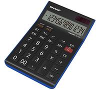 Sharp Electronics EL145TBL - Calculadora de mesa (14 cifras, calculadora de impuestos), color negro y azul