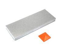 SHARPAL 169H Piedra de afilar diamantada, grano 220/600, 20 x 7,5 cm | Afilador de diamante de doble cara: grano 220 para reparar filos dañados y 600 para afilar; con base y guía angular