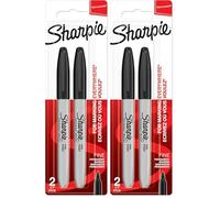 SHARPIE 1985860 - Rotuladores permanentes, punta fina, paquete de 4, color negro