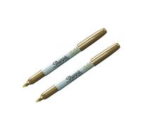 Sharpie 2 marcadores permanentes dorados metálicos, punta fina, impermeable, resistente a la decoloración, escribe en superficies oscuras, uso multisuperficie, manualidades, bricolaje, industrial