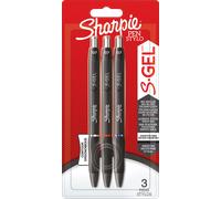 Sharpie S-Gel | Bolígrafos de gel | Punta mediana (0,7 mm) | Tinta negraroja y azul | 3 unidades