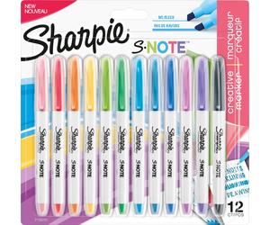 Sharpie 2138233, rotulador Sharpie Kreativmarker S-Note, juego de 12 colores