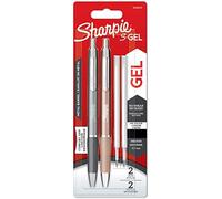 Sharpie Bolígrafos de gel S-Gel Punta 0,7 mm Tinta negra Gris acero/oro rosa 2 uds + 2 recambios