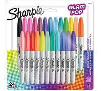 Sharpie Rotuladores permanentes Glam Pop – Punta fina, colores surtidos – 24 rotuladores