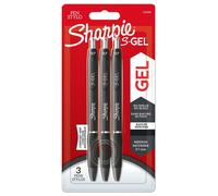 Sharpie – Bolígrafos de gel S-Gel – Punta mediana (0,7 mm) – Tinta negra – 3 unidades