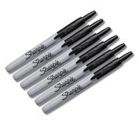 Sharpie Bolígrafos de tinta | Punta fina | Negro | 6 piezas