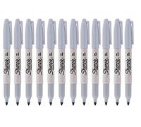 Sharpie Fine Point - Marcador permanente, Boligrafo, Rotulador (12 unidades), color gris
