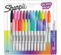 Sharpie Rotuladores permanentes Glam Pop – Punta fina, colores surtidos – 24 rotuladores