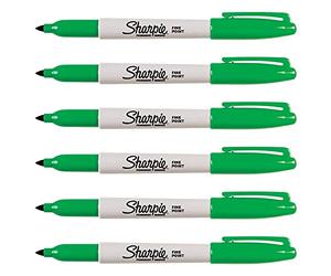 Sharpie Lot de 6 Marqueurs permanent FINE, vert (P52241)