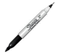 Sharpie Rotuladores permanentes de doble punta, negro – 12 unidades