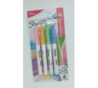 Sharpie Subrayadores S-Note – Punta biselada, colores pasteles surtidos, 4 rotuladores