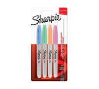 Sharpie · Marcadores Permanentes Fibre Tip · Pack 4 Colores · Azul, Verde, Naranja, Rosa