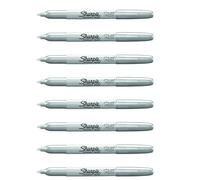 Sharpie Marcadores permanentes metálicos, plateados, punta fina, 8 unidades