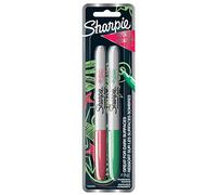 Sharpie - Marcadores permanentes metálicos, punta fina, rojo rubí y verde esmeralda, 2 unidades