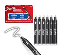Sharpie Marcadores Rotuladores acrílicos creativos de con punta de bala base agua | Escribe en la mayoría de superficies | Materiales de arte y manualidades | Blanco | 6 Piezas