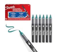 Sharpie Marcadores Rotuladores acrílicos creativos de con punta de pincel base agua | Escribe en la mayoría de superficies | Materiales de arte y manualidades | Verde Esmeralda | 6 Piezas