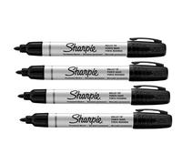 Sharpie Pro Industrial Strength - Marcadores permanentes | Punta redonda | Tinta negra | 4 unidades